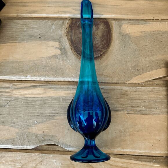 Vintage Viking Epic 6 Pedestal Bluenique Bud Vase MCM - Picture 3 of 4